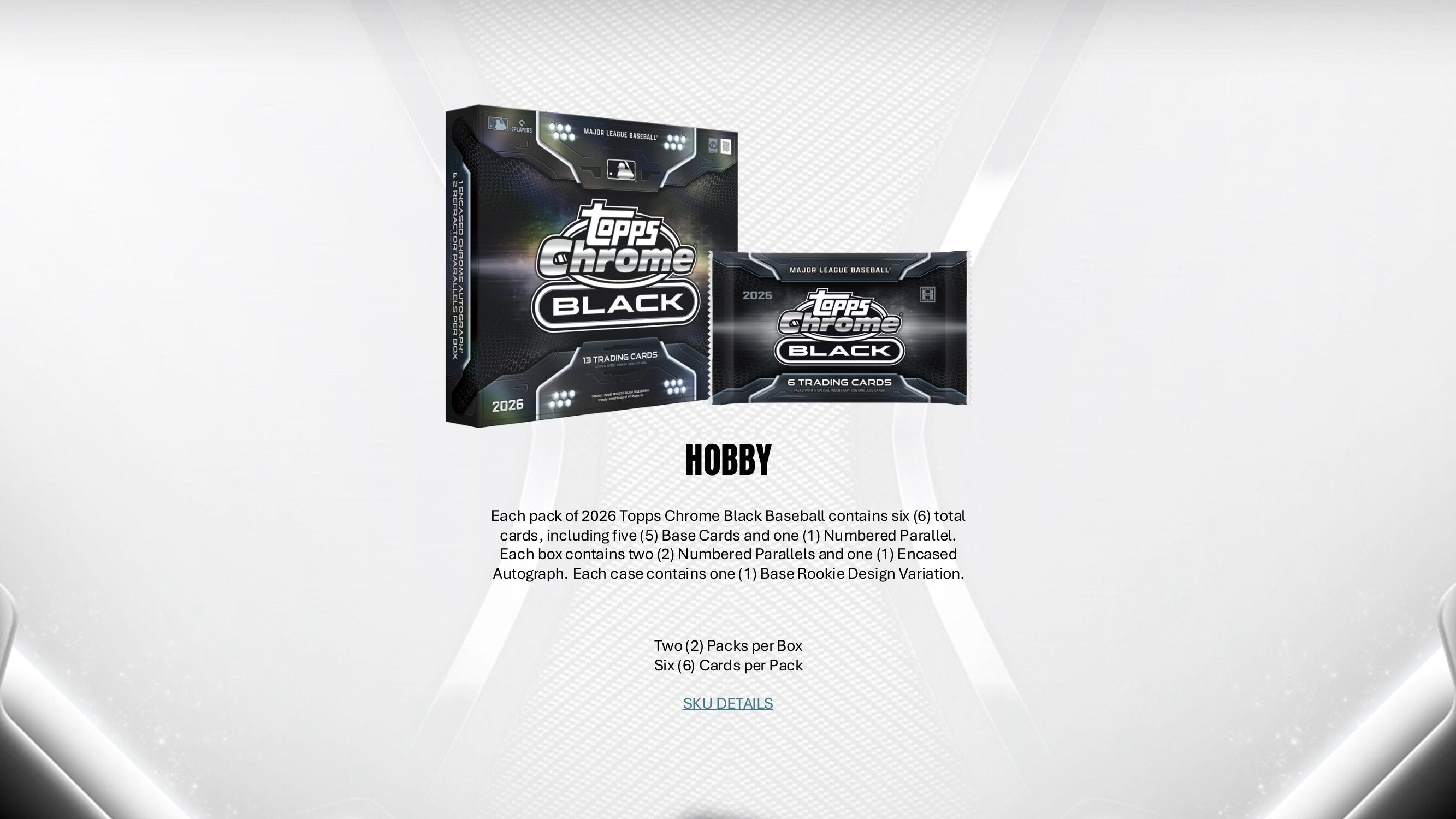 2026 Topps Chrome Black Baseball Hobby Box