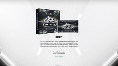 2026 Topps Chrome Black Baseball Hobby Box
